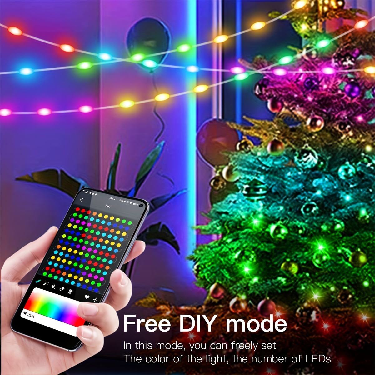 APP Intelligent Christmas Tree Light Bluetooth Point Control Magic