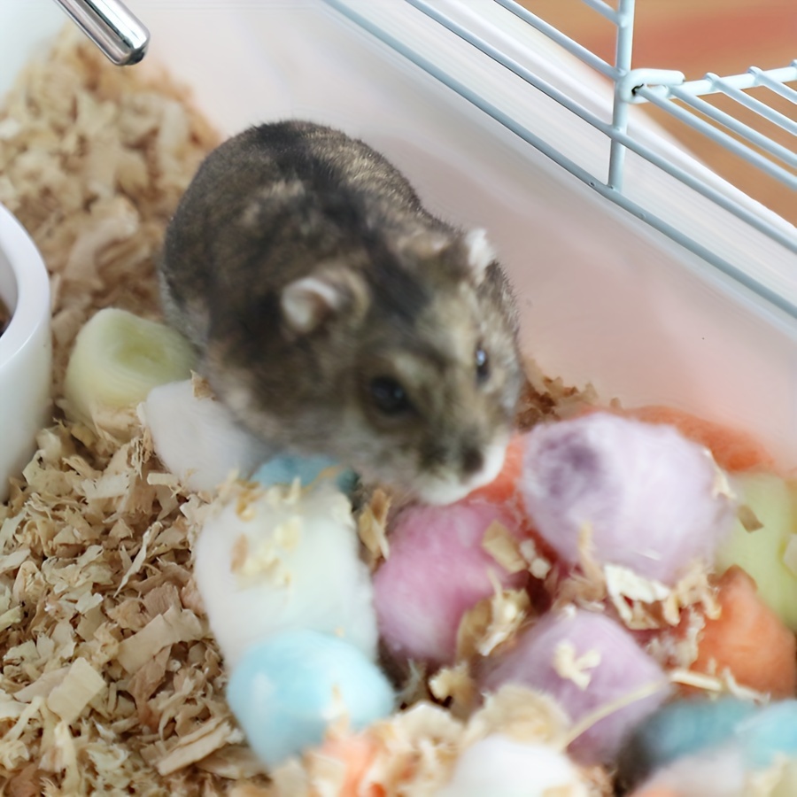 100pcs Colored Hamster Cotton Balls, Hamster Small Pet Warm Winter  Supplies, Chinchilla Small Animal Bedding Accessories