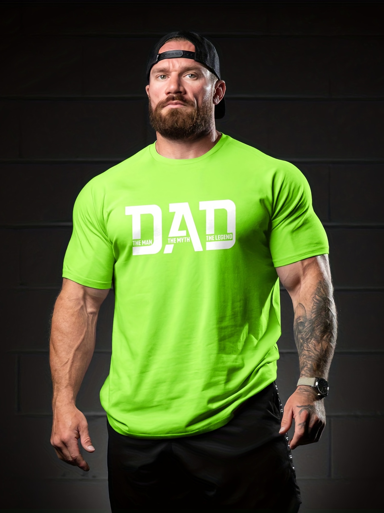 Girl Dad Print T-Shirt, Blouses for Men : Summer Trendy Short-Sleeve Tees for Big & Tall Males, Plus Size,Temu