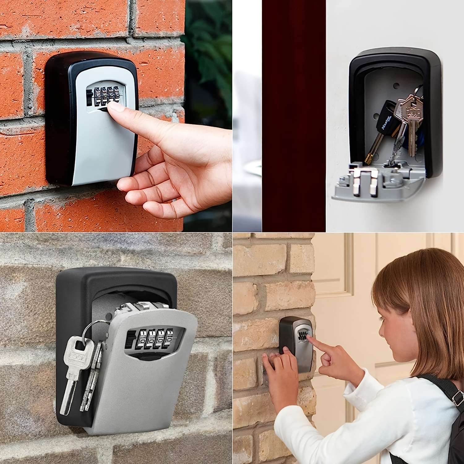 Caja de seguridad para llaves a prueba de agua, caja para llaves montada en  la pared, caja para llaves para exteriores, caja de seguridad para llaves  montada en la pared YONGSHENG 8390611899035