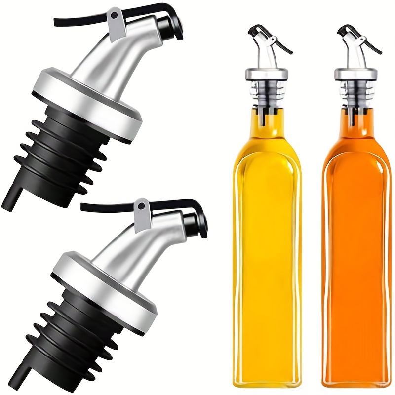 Olive Oil Dispenser Bottle, Glass Oil & Vinegar Cruet Bottle 500ml /17oz  Compatible With Kitchen Cooking, Grilling, Pasta, Bbq, Stainless Steel Pour  S
