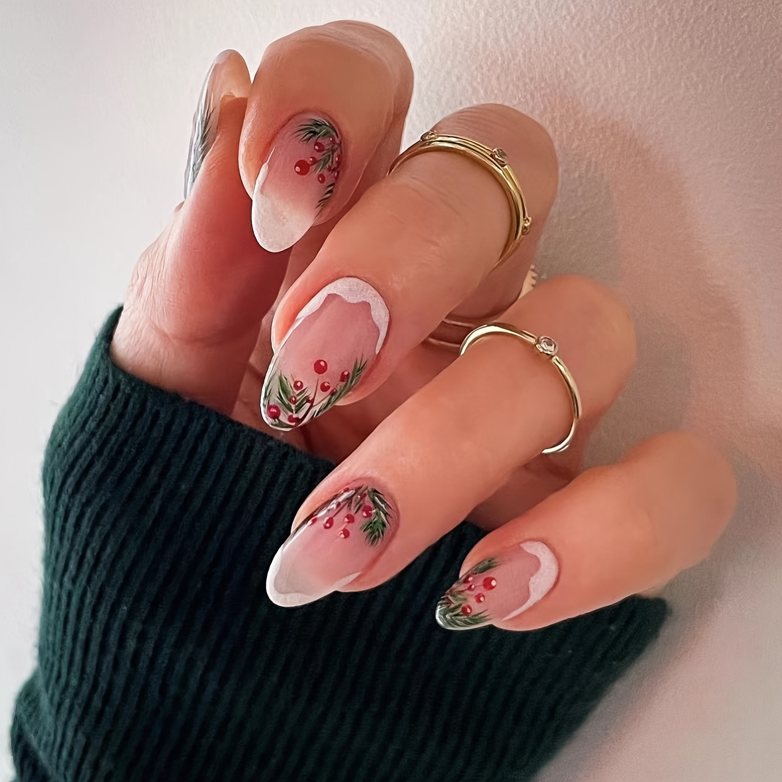 Pinkish Press On Nails Short Almond Fake Nails With Pinkish - Temu