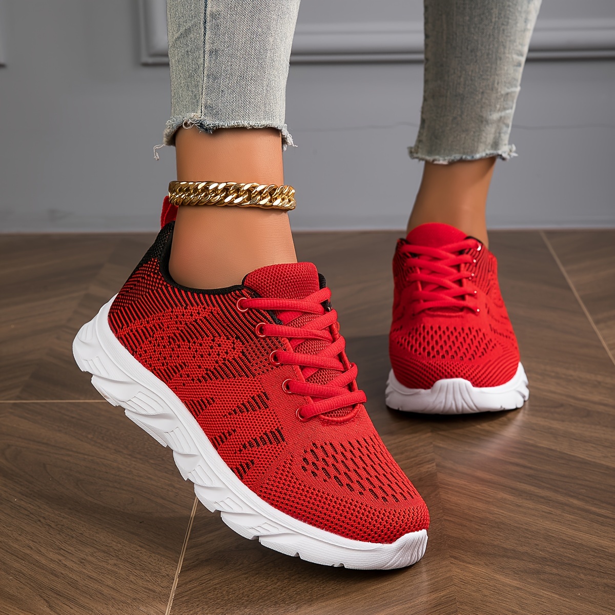 Women's Lightweight Breathable Mesh Knit Running Sneakers