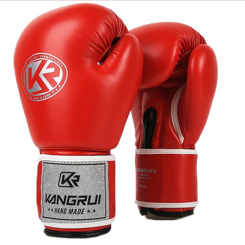 2 PARES DE GUANTES DE PRÁCTICA DE ENTRENAMIENTO DE BOXEO 16 OZ con  PROTECCIÓN DE ENGRANAJE DE CABEZA ROJO NEGRO