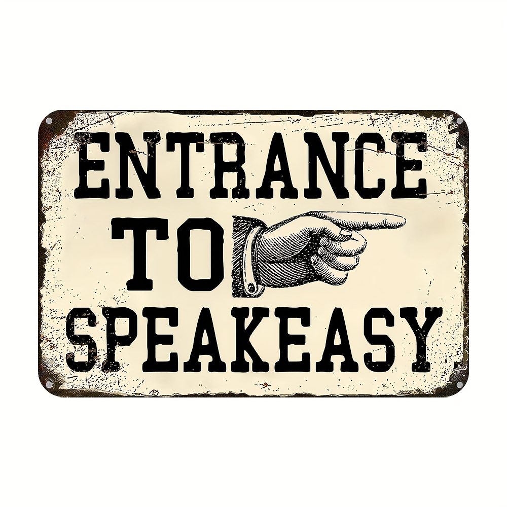 Retro Entrance To Speakeasy Tin Logo Retro Speakeasy Decor - Temu