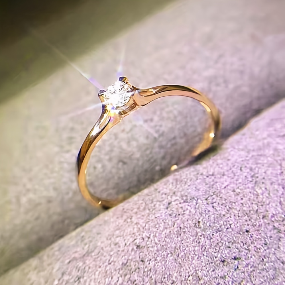 Classic 4 Prong Zircon Wedding Engagement Ring, Women's Gift