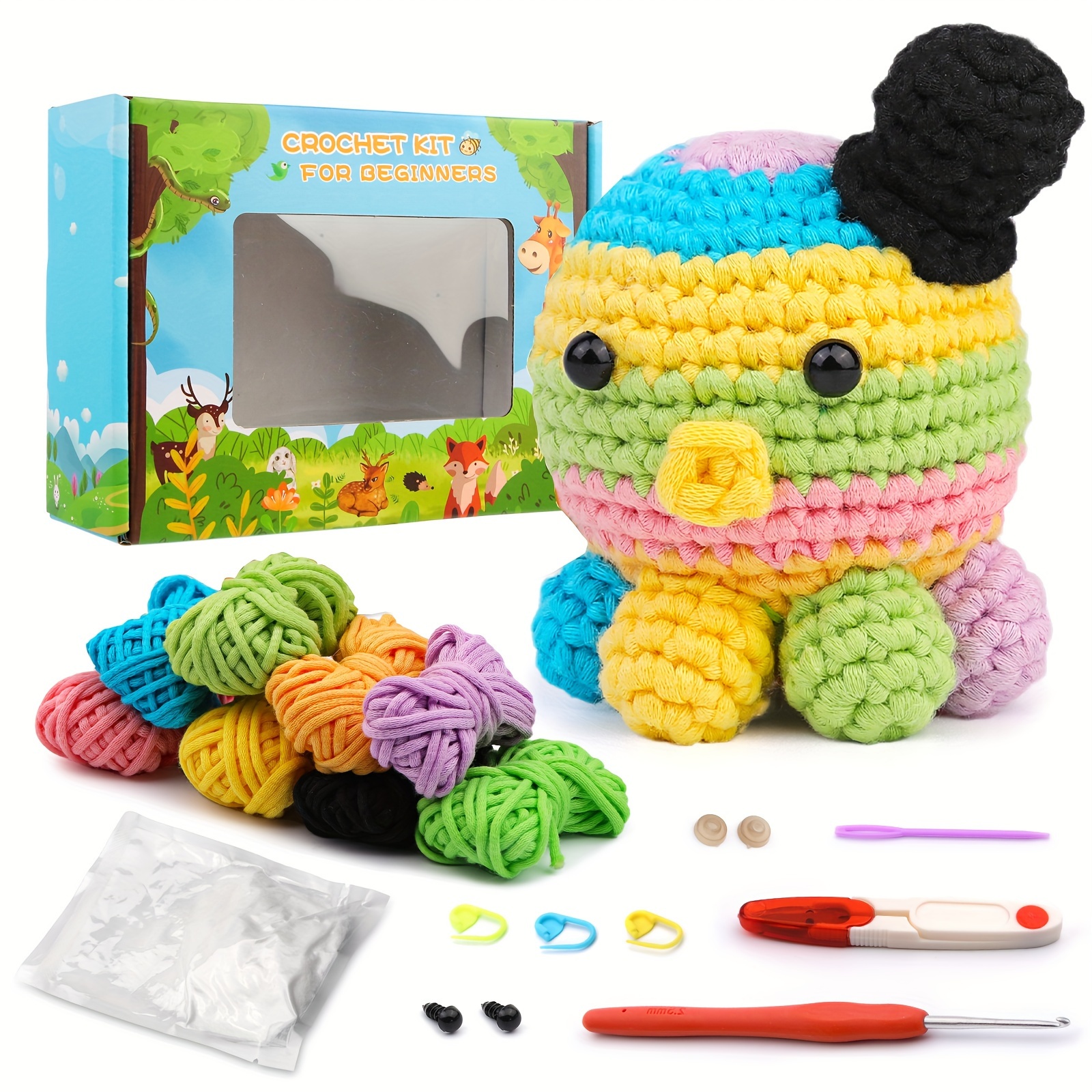 Crochet Kit for Beginners - Beginner Crochet Starter Kit with Step-by-Step  Video Tutorials, Learn to Crochet Kits for Adults and Kids, DIY Knitting  Supplies, 4 Pack Plants Family(40%+ Yarn) 