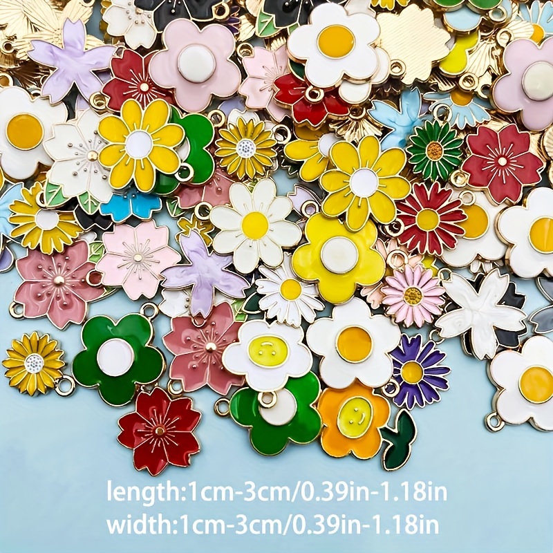 10pcs Alloy Enamel Flower Charms, Golden Plated Connectors, For Jewelry  Making Bracelet Findings Accessories DIY Handmade Craft