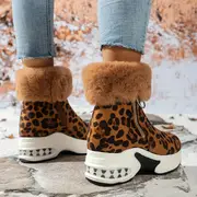 womens platform snow boots casual side zipper plush lined boots comfortable winter boots details 24