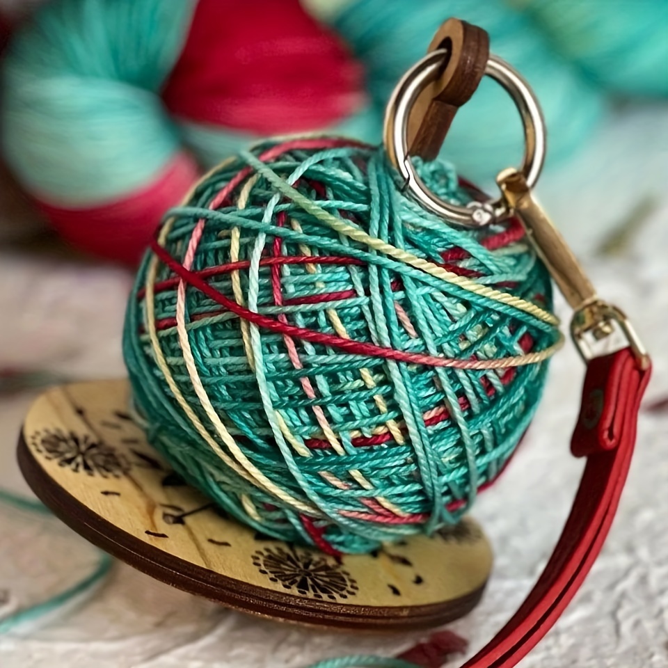 Yarn Holder for Knitting and Crocheting,Crochet Gift for Knitting  Lovers,Wooden Yarn Spinner for Crochet by Artowell (Walnut Color)