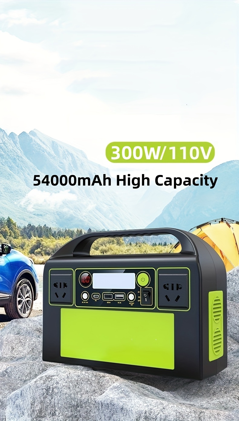 54000mah Portable Power Station, Power Generator, Emergency Power Station  With Usb Qc3.0 Pd Ac 110v Inverter Output, Rechargeable Lithium Battery -  Temu