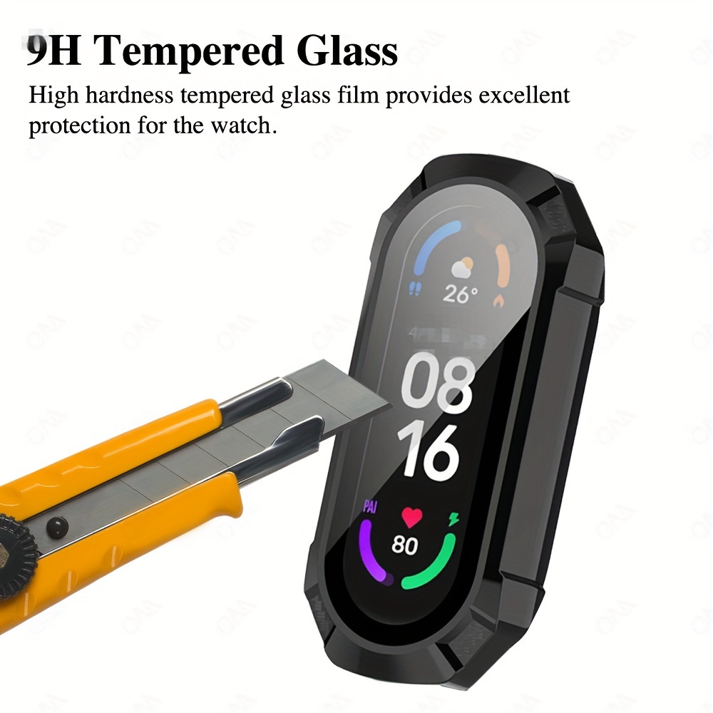 [2-Pack] Case with Tempered Glass Screen Protector Compatible for xiaomi  Band 8, 9H Hardness 360° All-Round Protective Ultra Thin Protective PC Case