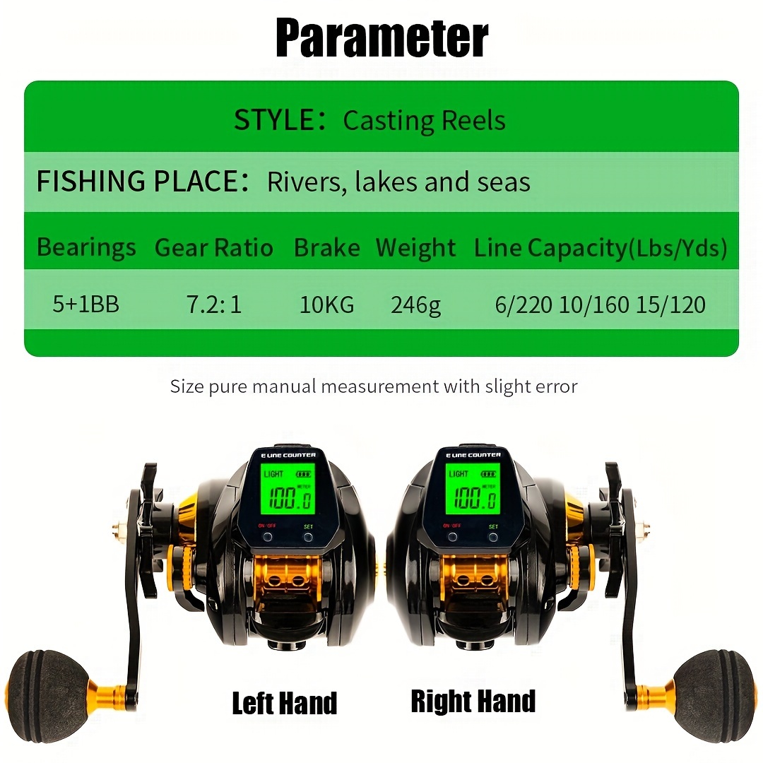 Heavy Duty Digital Fishing Reel With Line Counter And-Magnetic Brake System