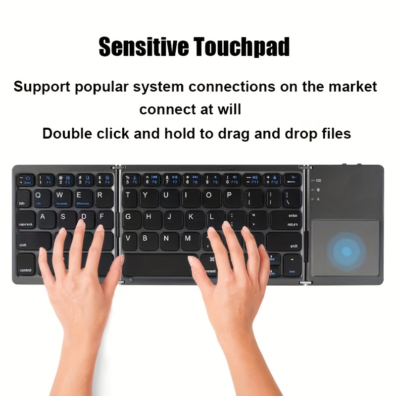 Tastiera Pieghevole Wireless Con Touchpad Per Windows, Android, IOS,  Telefono, Mini Tastiera Con Pulsante Multifunzione