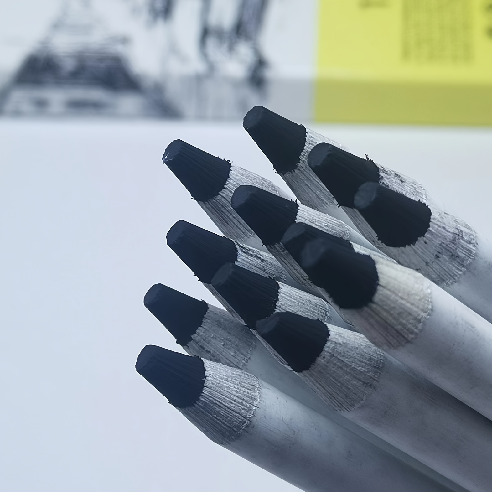 Professional White Charcoal Pencil Set Charcoal Carbon - Temu