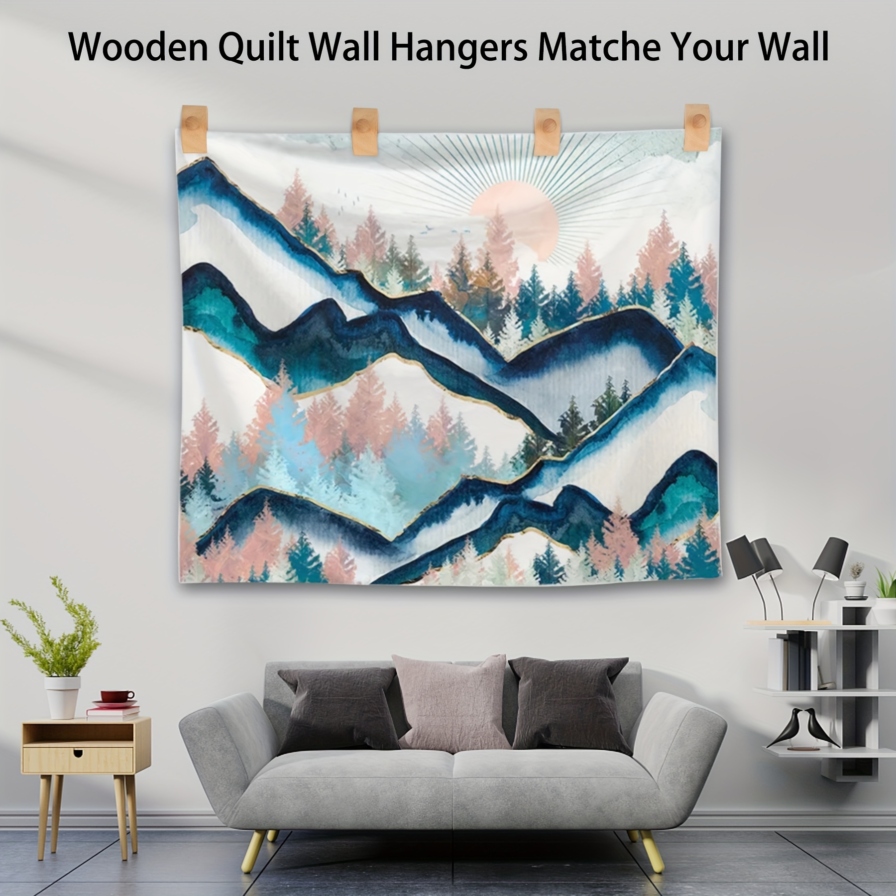 Wooden Quilt Wall Hangers / Tapestry Hangers - Temu