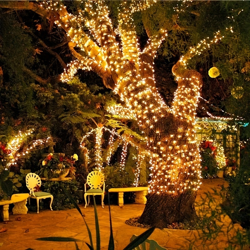  Sukesou Tira de luces solares de Navidad, 200 luces LED de 72  pies, impermeables, 8 modos, funciona con energía solar para jardín, valla,  boda, fiesta, patio, decoración de patio trasero (blanco 