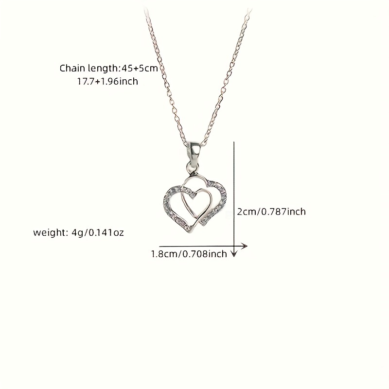 Simplistic Fashion Irregular Double Heart Pendant Lariat Necklace