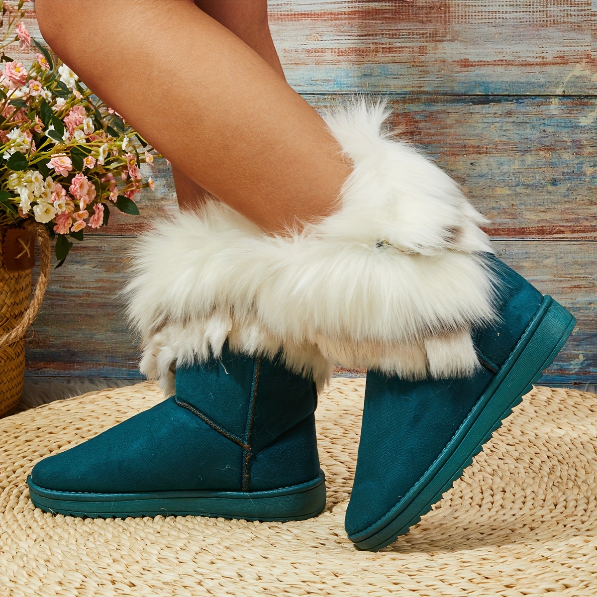 women s warm snow boots fashion faux fur slip boots women s