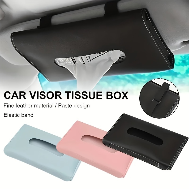 Tragbare Leder-Tissue-Box Papierhalter für Auto Sonnenblende Dekor Auto  Interieur