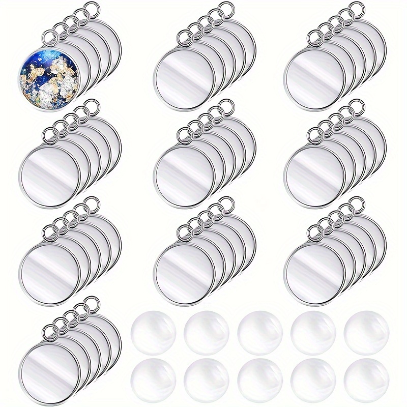 Stainless Steel Round Blank Bezel Set, Including Pendant Trays, Glass  Cabochon Trays Pendant Blanks For Jewelry Making Diy Findings - Temu  Philippines