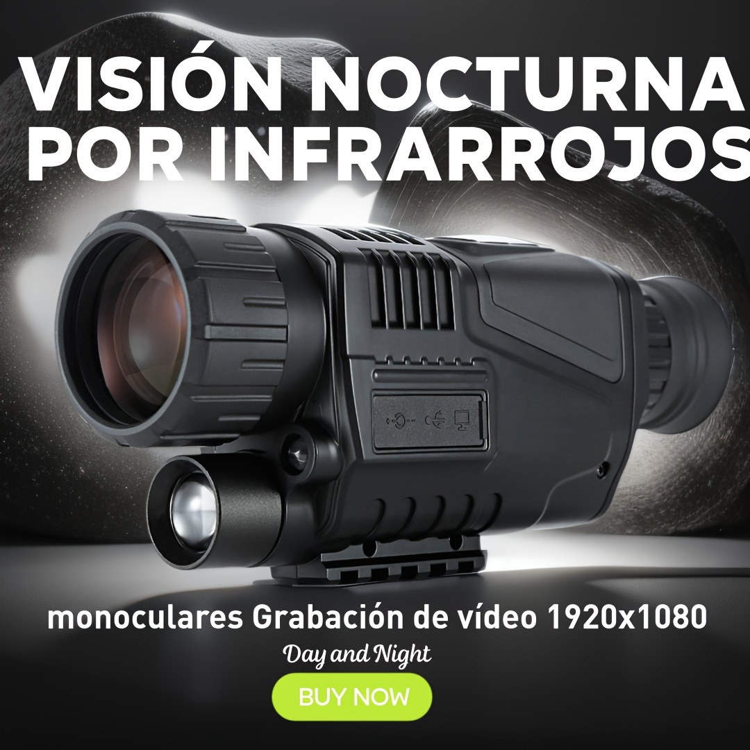 Monoculares De Visión Nocturna Digital Para Oscuridad Total Al 100%, Gafas  De Visión Nocturna De Largo Alcance Con Video Full HD 1080p, Monoculares De