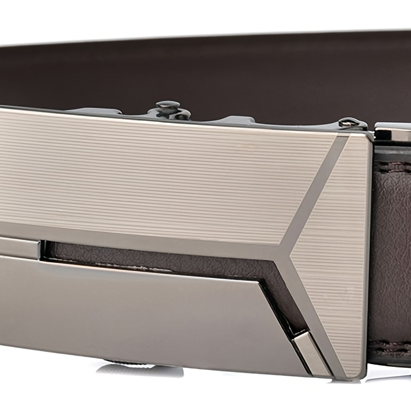 Y Letter Style Auto Buckle Men's Business Casual Leather Belt