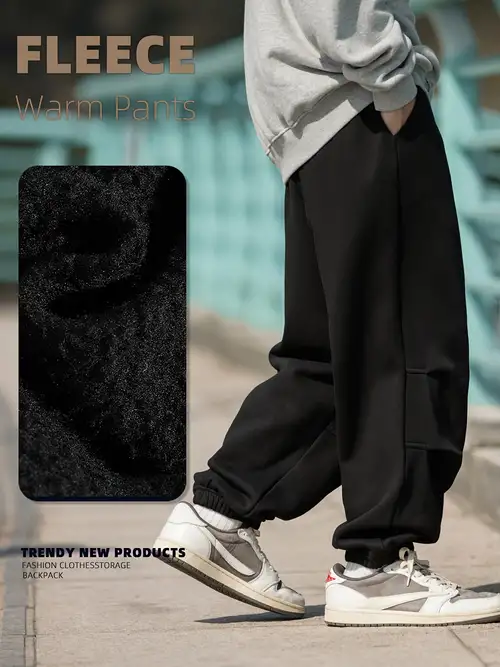 Men's Winter Fleece Pants Sherpa Lined Sweatpants Athletic - Temu