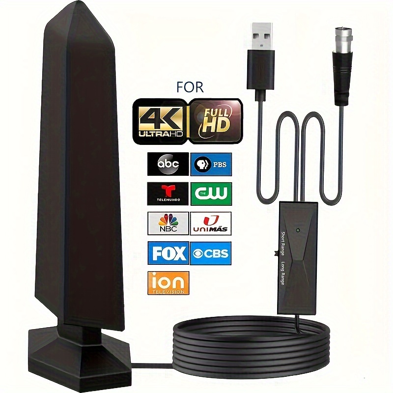 Antena HDTV portátil - Incluye base magnética y cable coaxial - Interior o  exterior