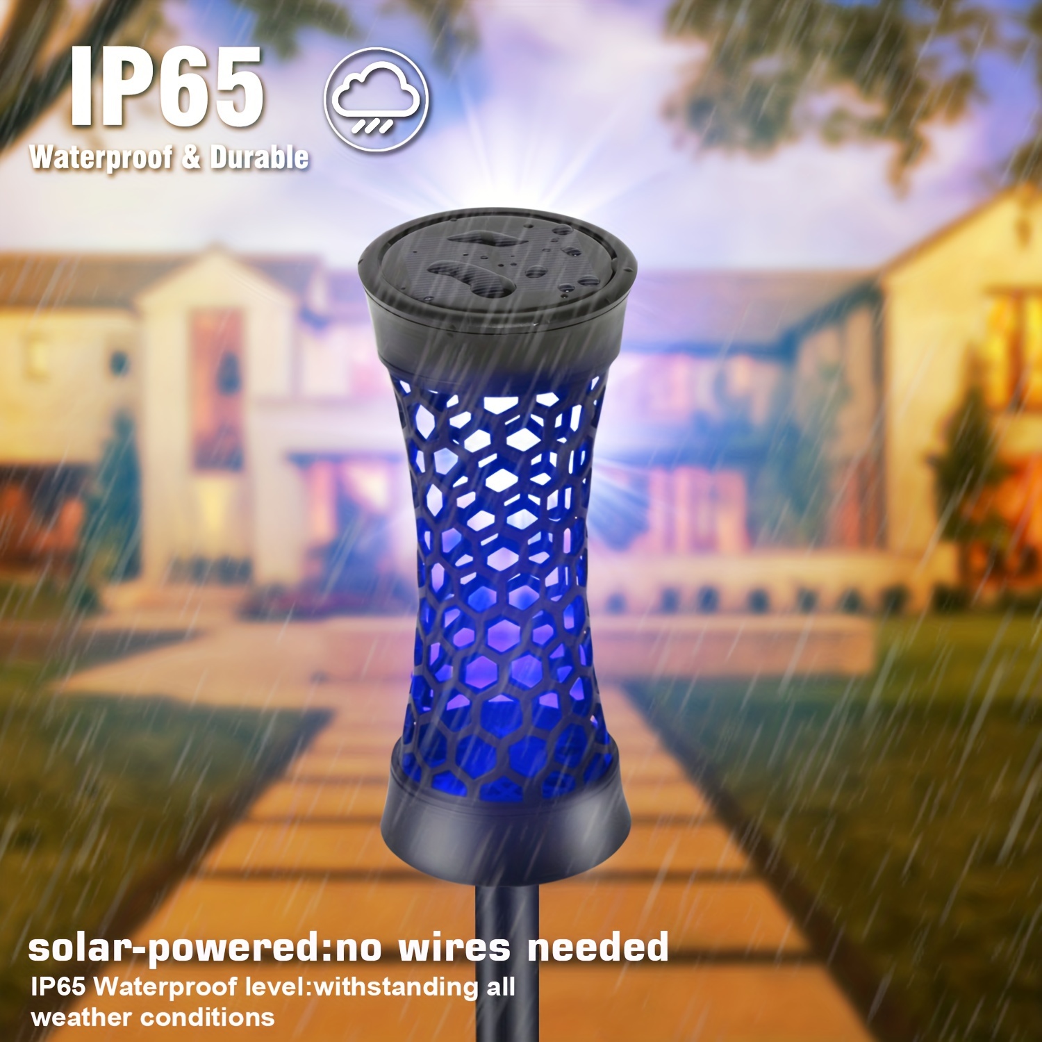 1pc Luz Enchufe Solar Tierra Aire Libre Decoración Jardín - Temu