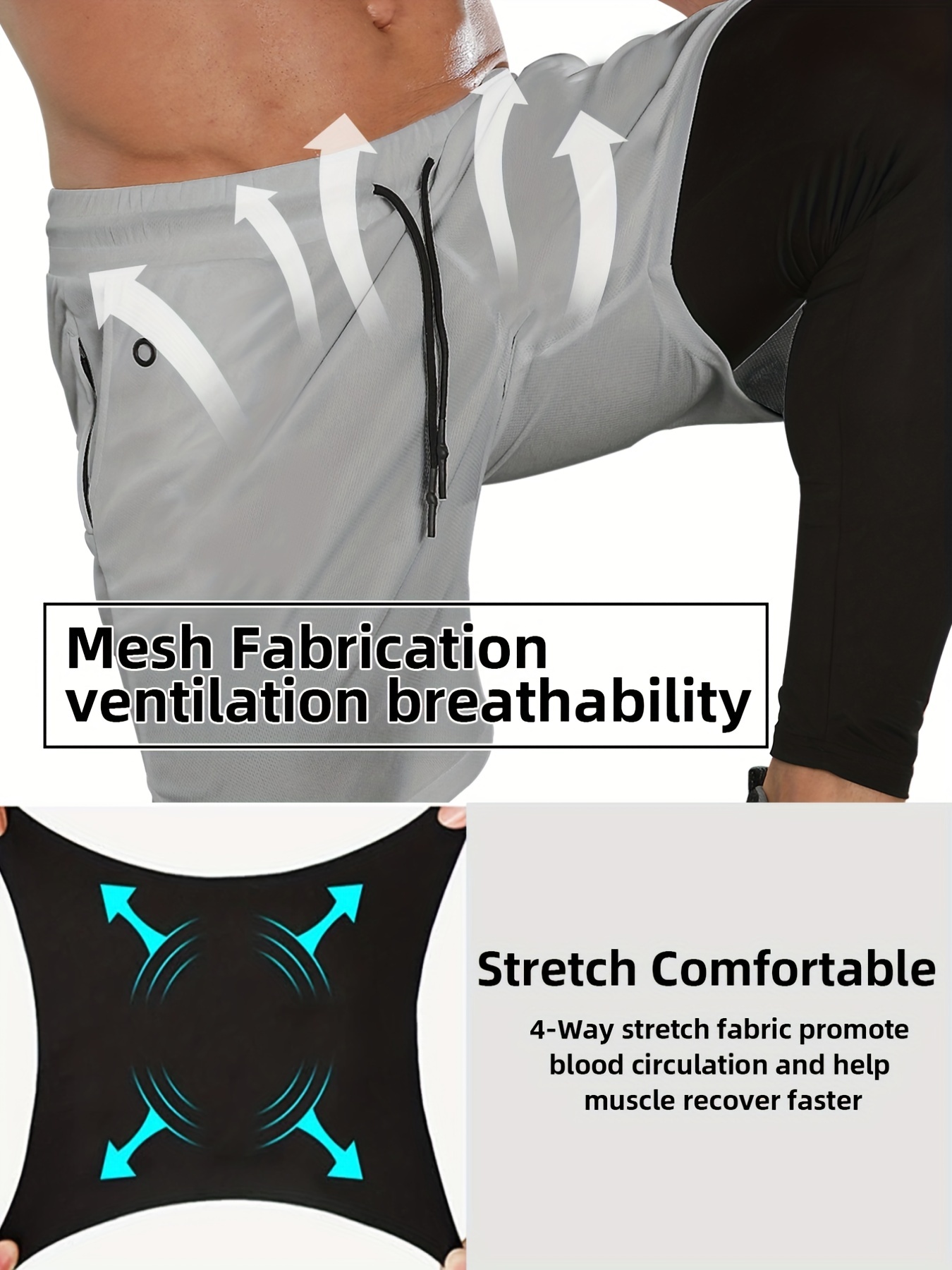 Men's Long Compression Shorts, Ease Pain