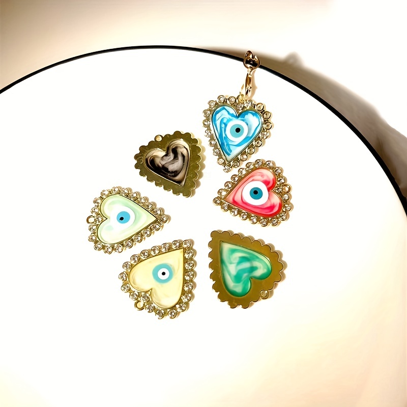 3Pcs Random Enamel Style Evil Eye Pattern Charms