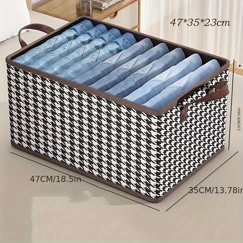 Wardrobe Clothes Organizer With Handle, Clothes Separation Storage Box,  Lightweight Closet Organizer - Temu