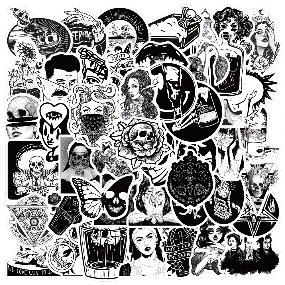 Black & White Gothic Horror Stickers