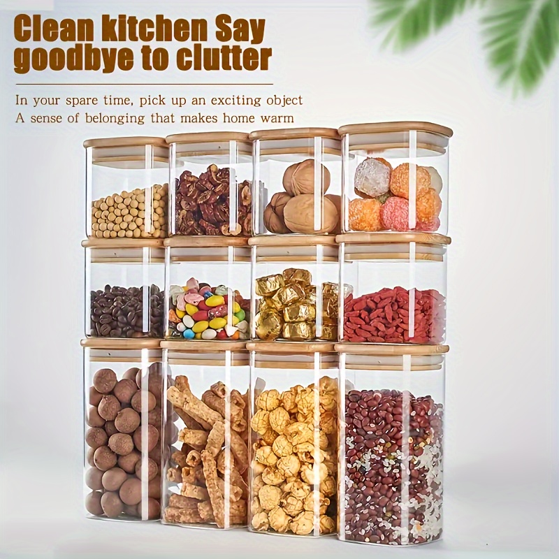 Container Sets Glass Storage Jar Food Storage Container With - Temu