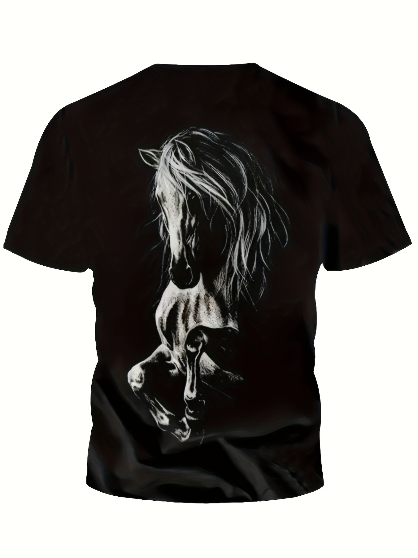 Kids 3D Horse Print Short Sleeve T-shirt - Summer Clothes