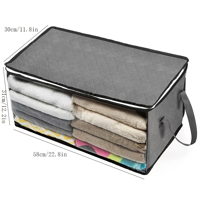 thickened large capacity storage container zipper dustproof organizer versatile reusable bag details 2