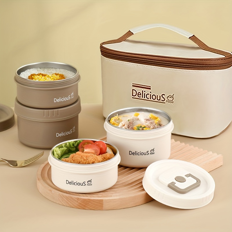 Bento Lunch Box For Adults/teens Multi layer Round Thermal - Temu