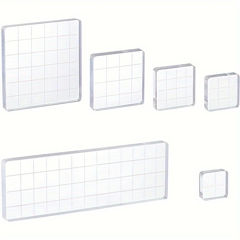 9*12/13*16cm Transparent Acrylic Clear Stamp Block Pad Grid