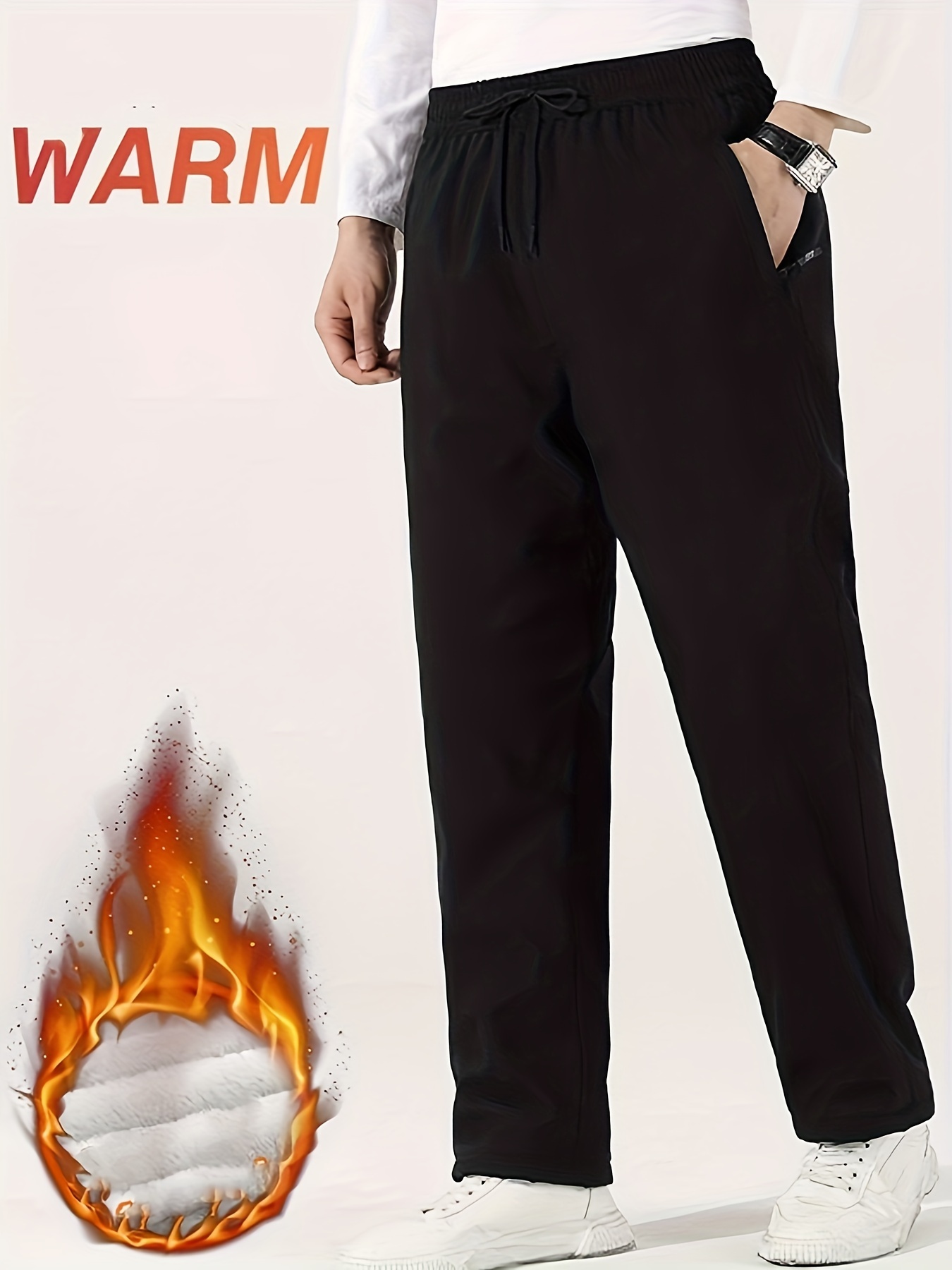 Men's Warm Fleece Retro Plaid Casual Pants For Fall Winter