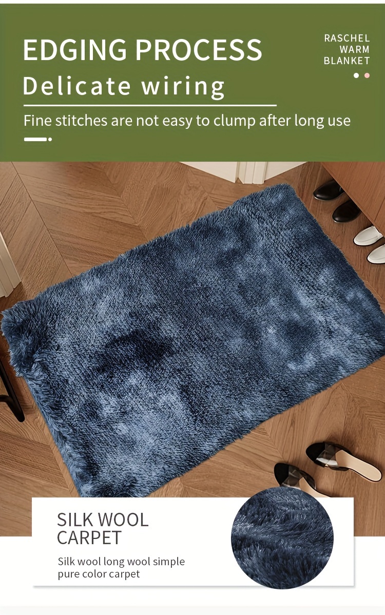 1pc luxury shag area rug modern rectangle plush fuzzy rugs machine washable non shedding non slip shaggy furry carpets for living room bedroom home decor room decor details 5