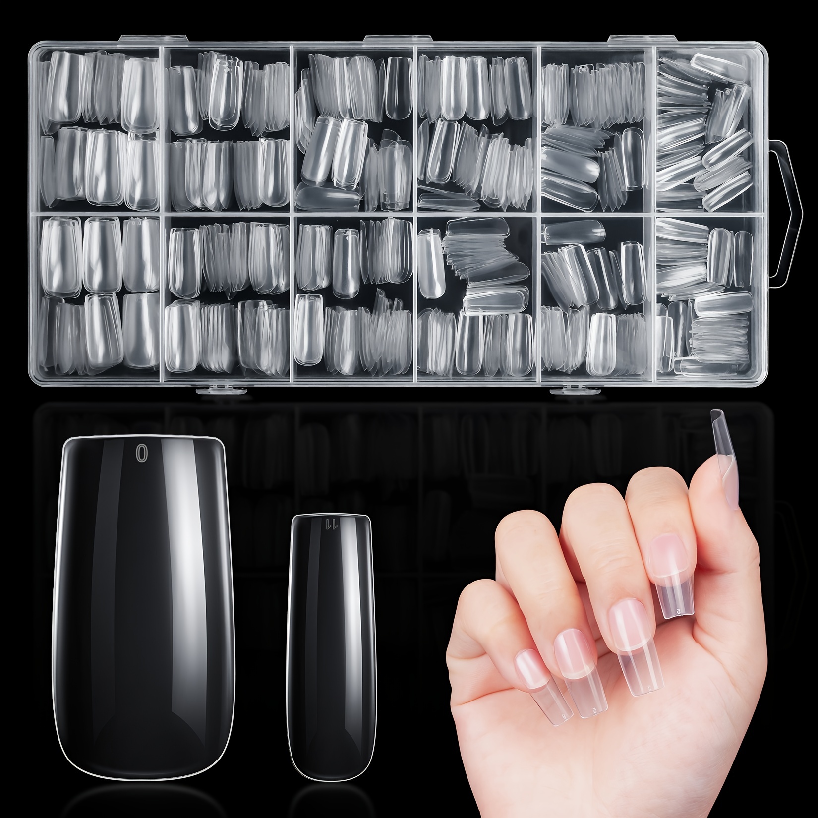 SG Instock】552pcs Soft Gel Tips Nail Extension Full Cover 12 sizes Finger Nail  Tip | Shopee Singapore