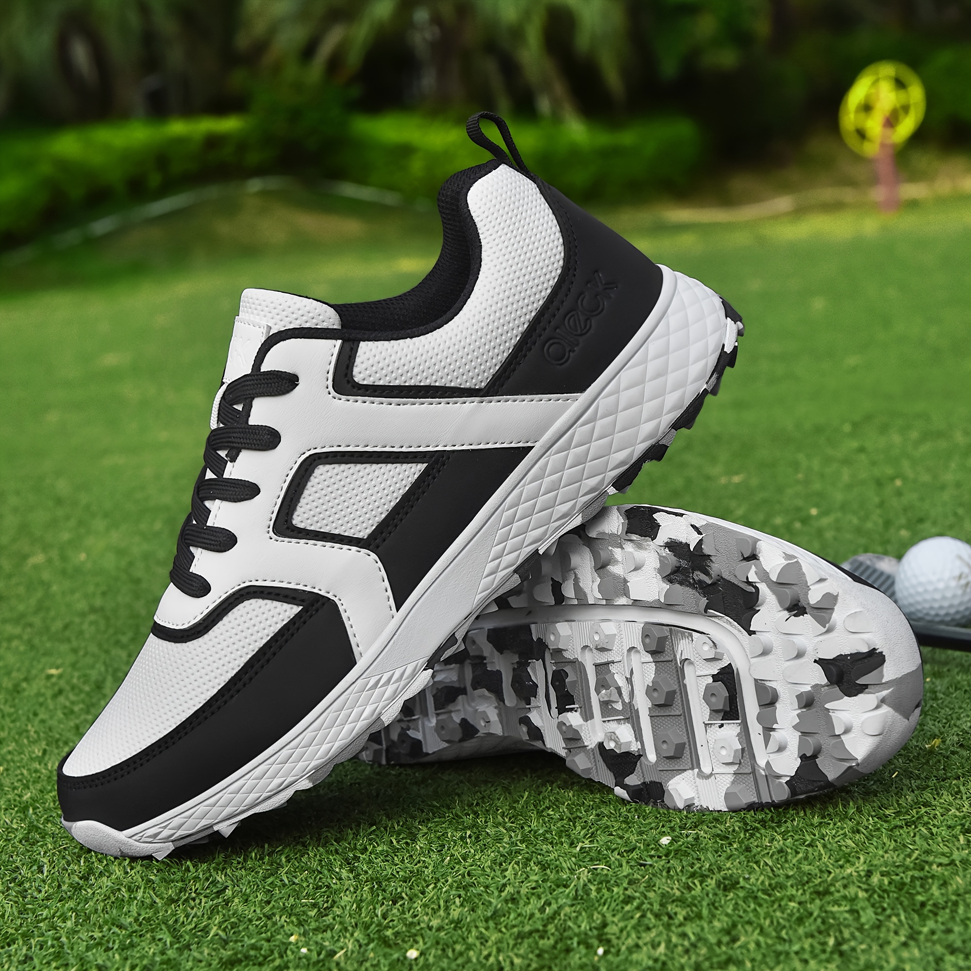 Men's Trendy Solid Professional Golf Shoes Spikes Comfy Non - Temu Australia
