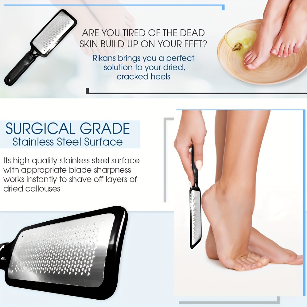 Foot Rasp,3PCS Feet Scrubber Dead Skin,Callus Remover for Feet,Pedicure  Tools & Foot Scrubber Can be Used on both wet and dry feet, Surgical grade  stainless steel file 
