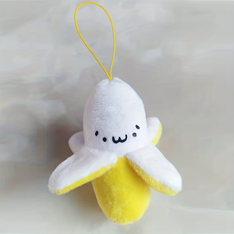 Cute Plush Banana Shaped Toy Mobile Phone Bag, Creative Fruit Keychain  Pendant, Accessory Doll