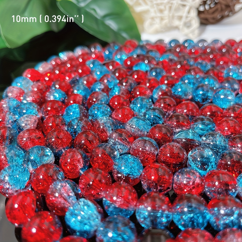 Classic Red And Blue Double Color Exploding Crystal Glass - Temu