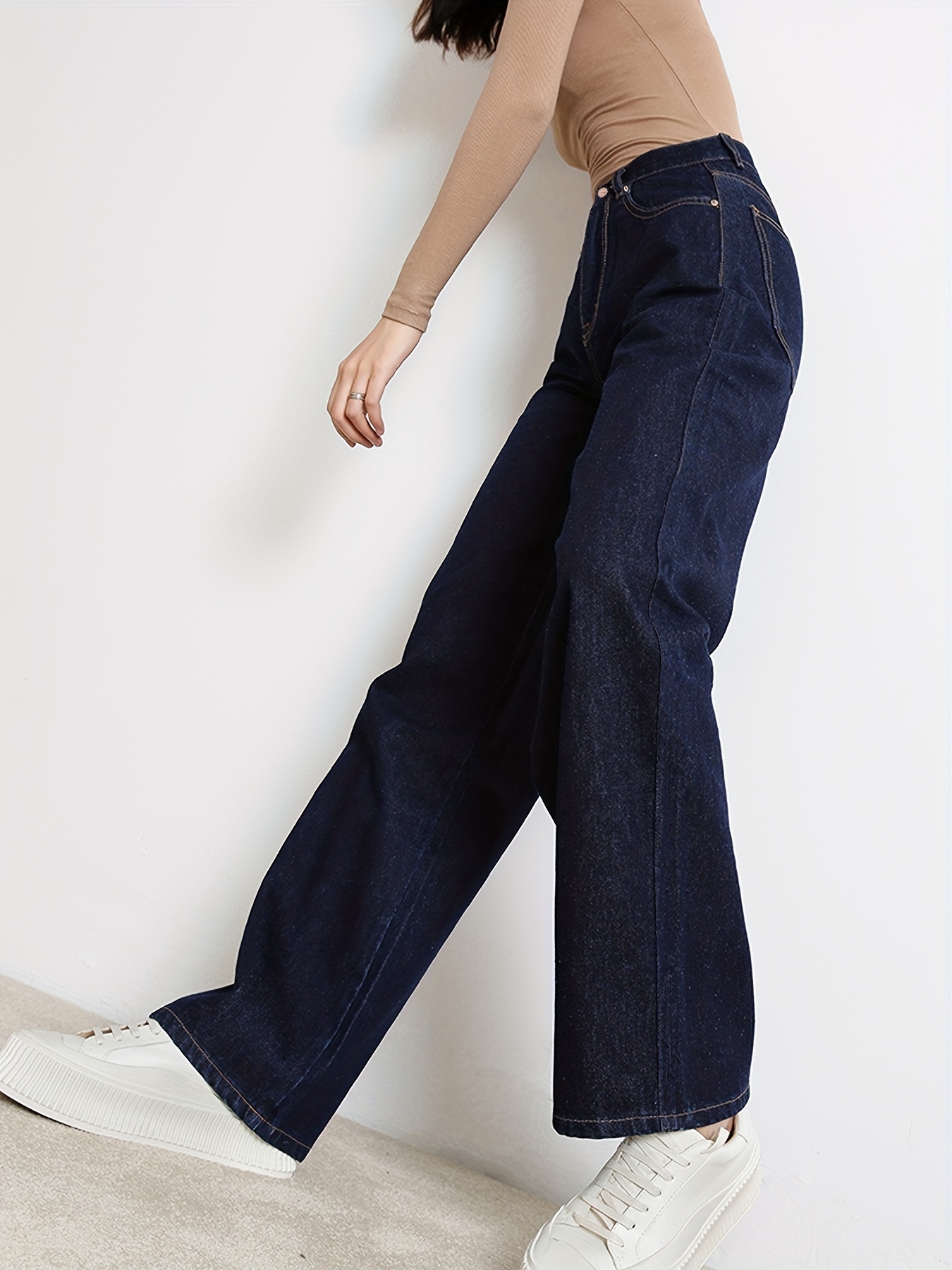  HaBirsZm Loose Straight Jeans Long Trendy Trousers
