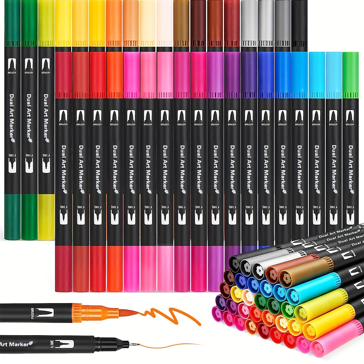 Marker Pen 60 Color Set Double Tipped Alcohol Based Markers - Temu United  Kingdom