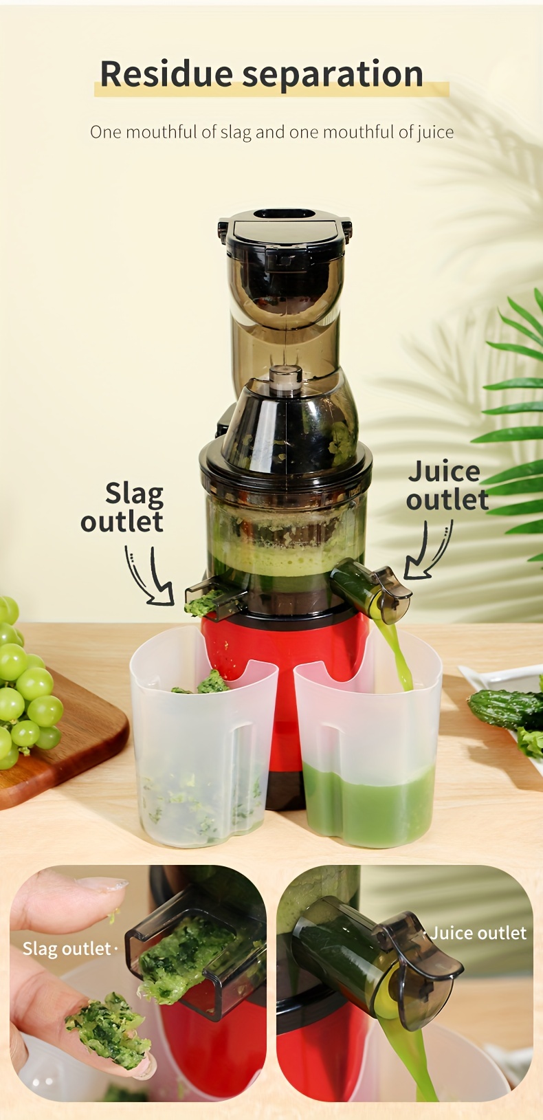 New Juicer Machine Slag Juice Separation Multi-functional Home Apply To  Celery Small Automatic Low Speed соковижималка електро - AliExpress