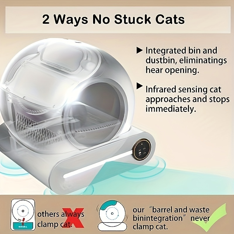 Self-cleaning Cat Litter Box,automatic Litter Box For Multiple Of  Catsone-touch Intelligent Safety Cat Litter Box Easy To Clean.